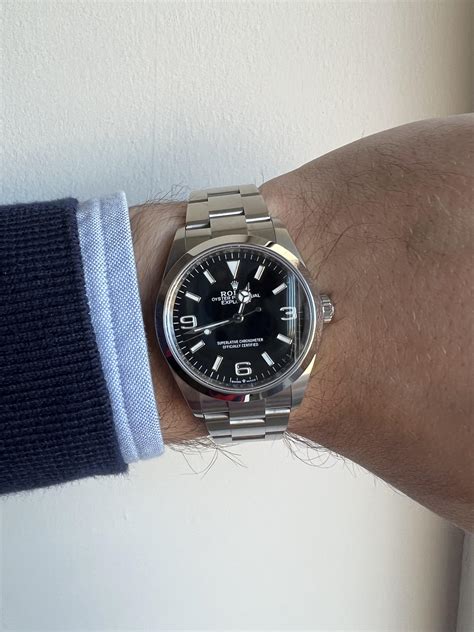 rolex explorer 36 on 7.5 inch wrist